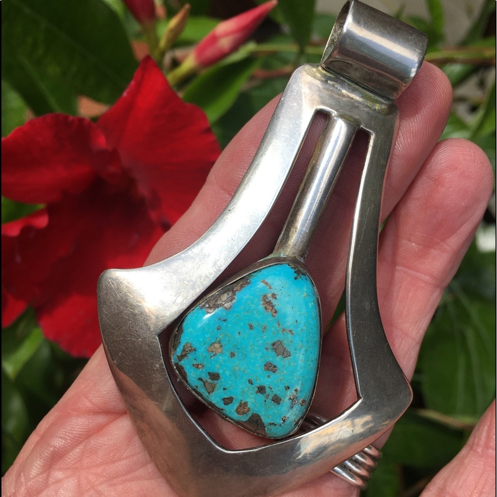 ARTURO RIVERO TURQUOISE Sterling PENDANT 3.5